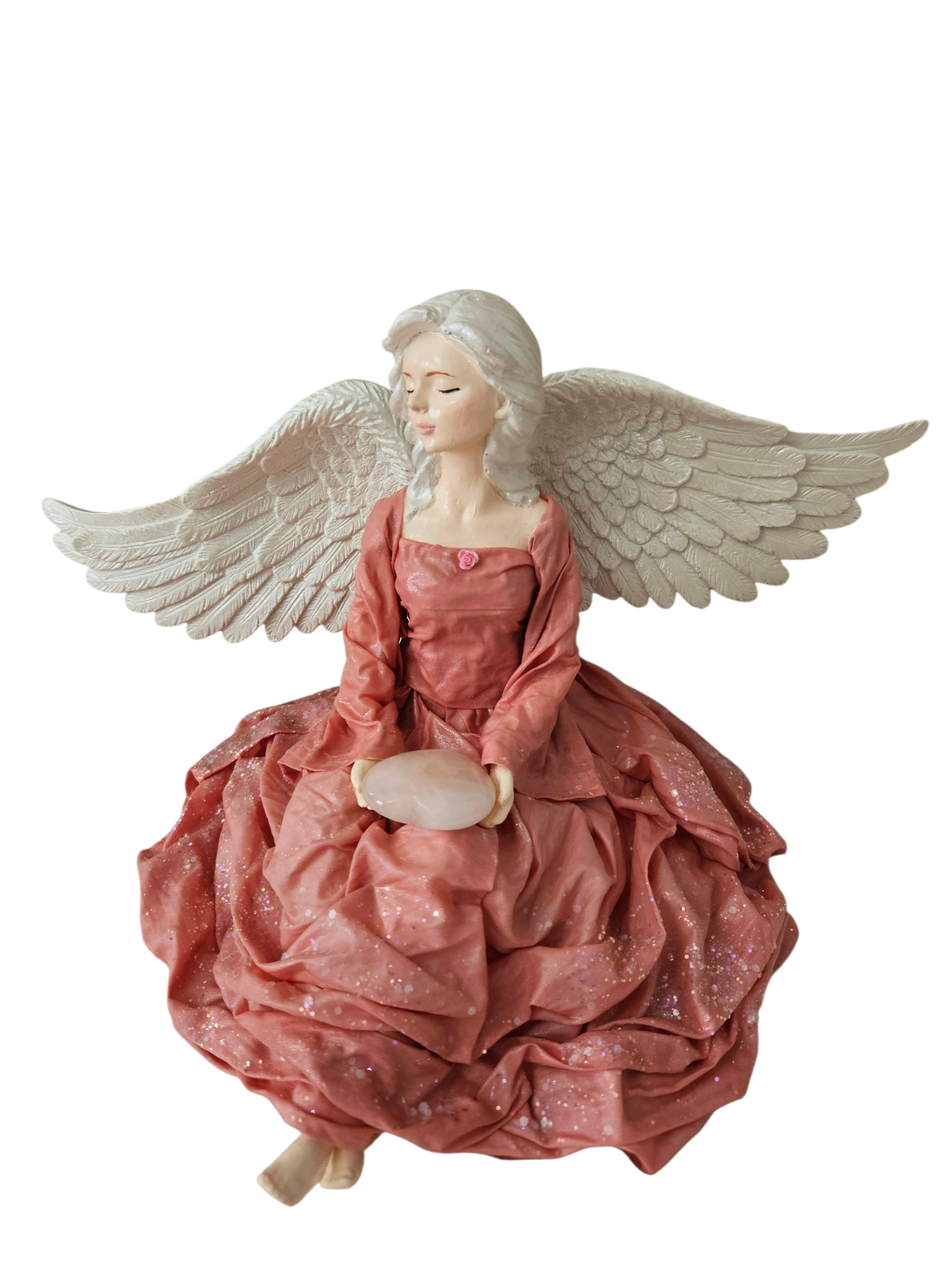 Andělka sedící s minerálem