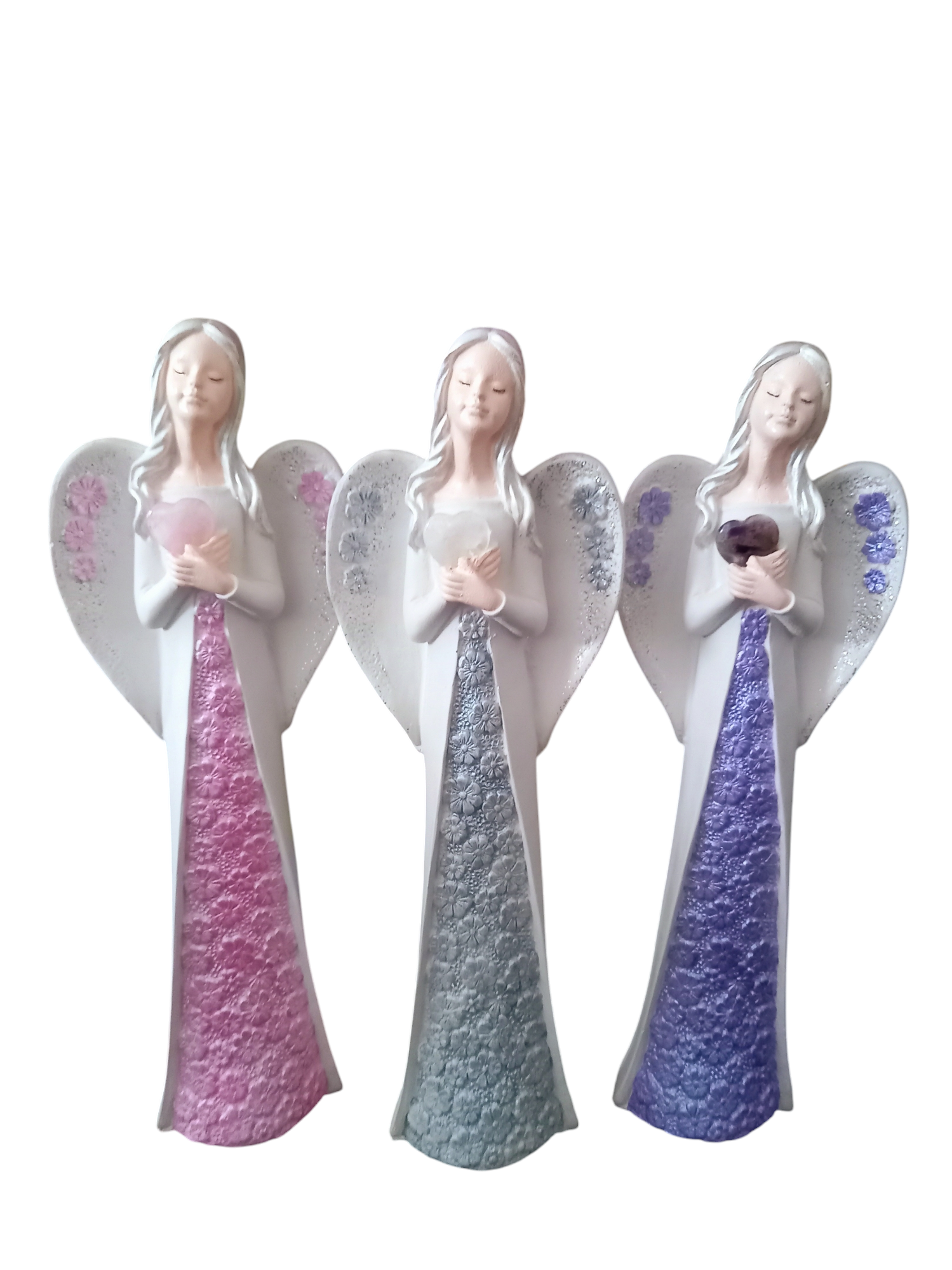  Andělky s minerály a další sádrové dekorace