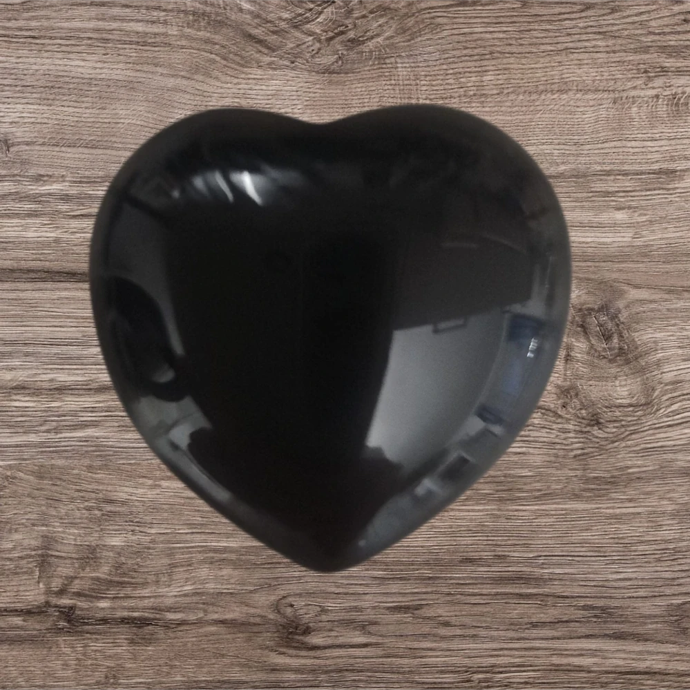 Srdce Obsidián černý 30×30 mm v praktickém pytlíčku