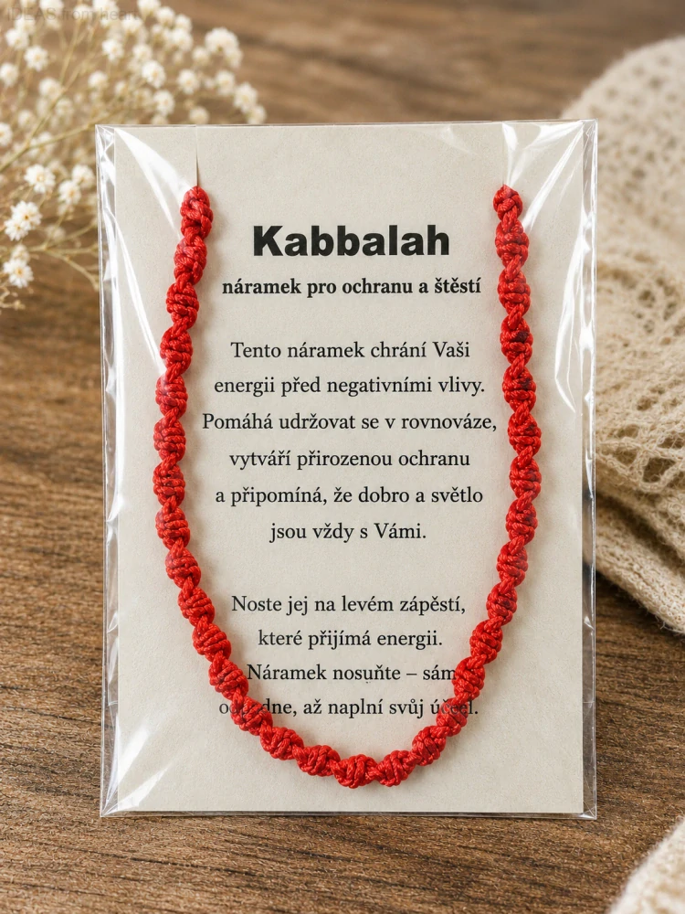 Kabbalah – ručně pletený červený náramek ochrany a štěstí
