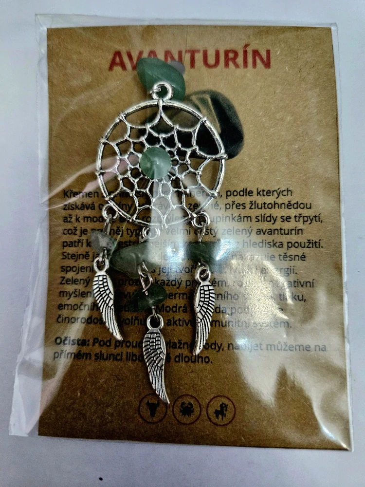Klíčenka - Přívěšek na klíče - lapač snů s Avanturínrm