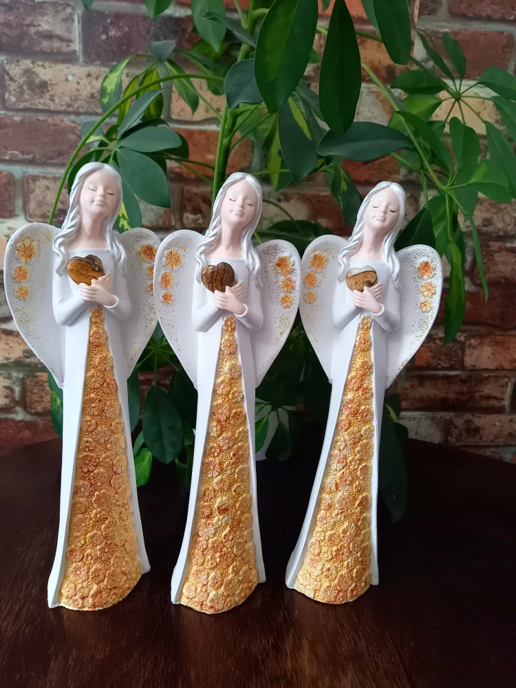 Sádrová Andělka s Minerálem - JASPIS OBRÁZKOVÝ