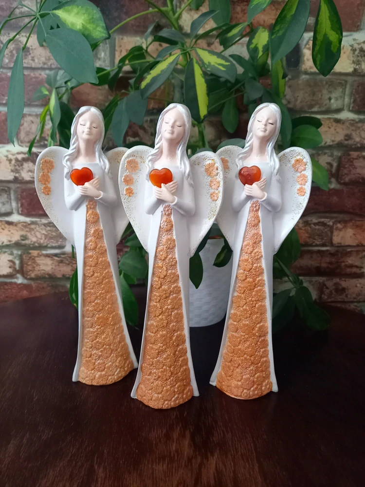 Sádrová Andělka s Minerálem - KARNEOL