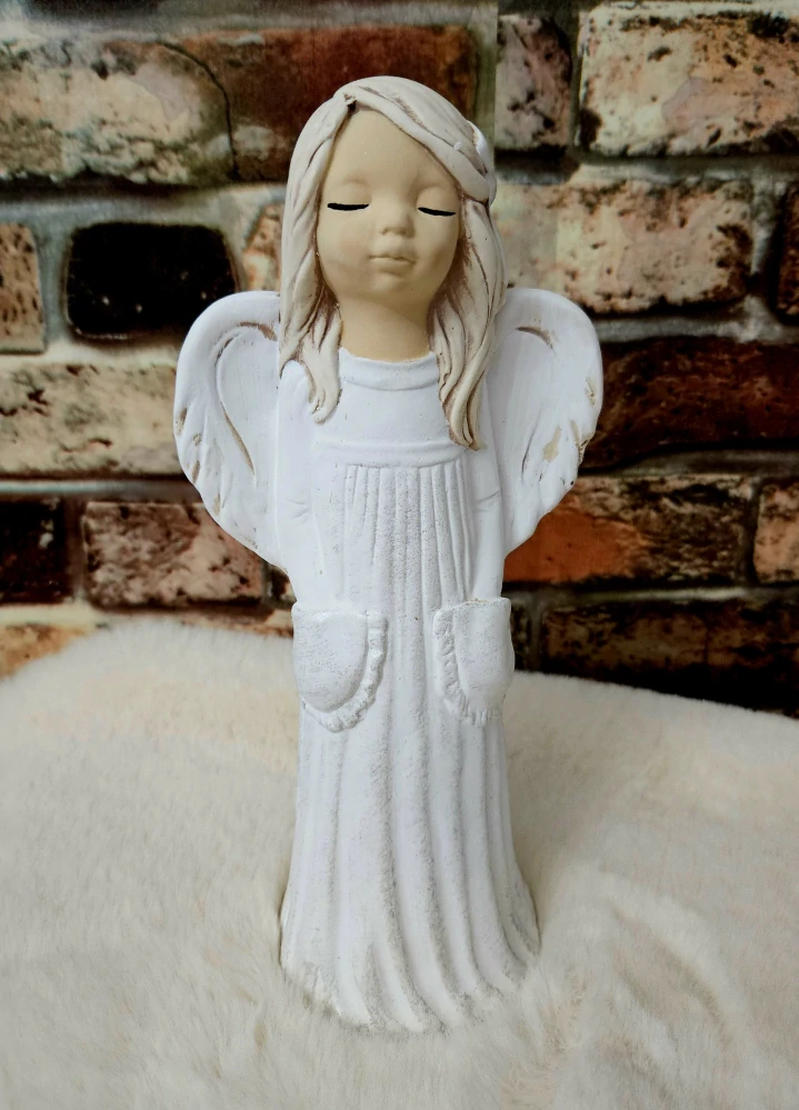 Andělka Terezka – holčička (bílá), výška 26 cm - sádra 