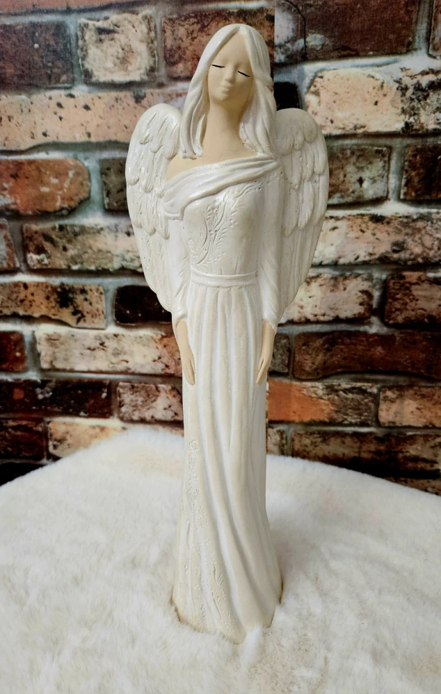 Andělka Paula krémová, výška 42 cm - sádra