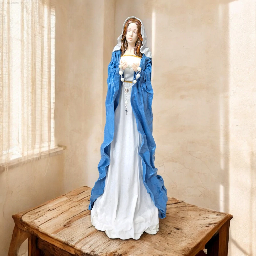 Panna Maria – ručně vytvořená socha světla, klidu a naděje cca 50 cm - Powertex