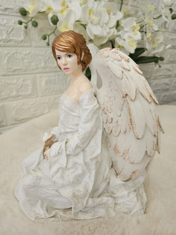 Andělka Floria  23 cm s květovým achátem ( Powertex)