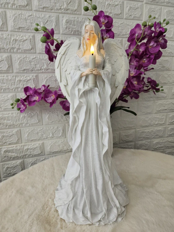 Andělka Klára 50 cm – anděl světla, dekorace do interiéru- Powertex