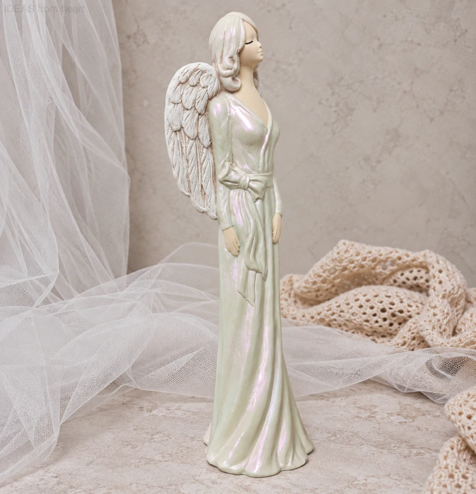 Anděl Kinga – chameleonová zelená 42 cm - sádra