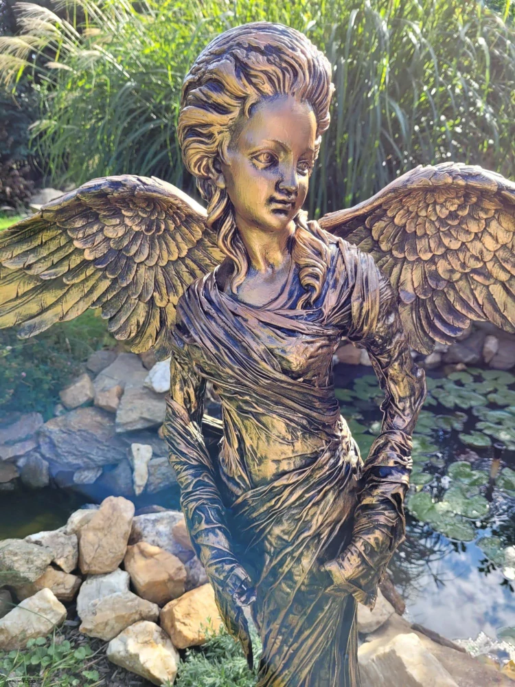 Velká Andělka 115 cm v bronzové barvě - zahradní socha  - Powertex