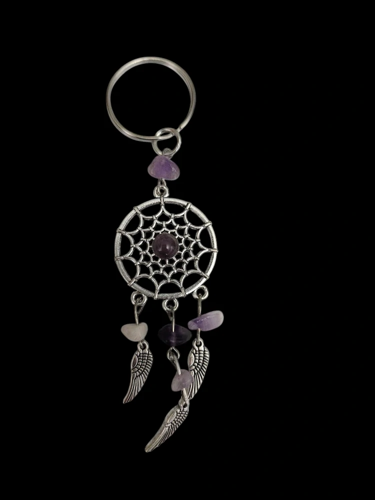Klíčenka- Přívěšek na klíče - lapač snů s Ametystem