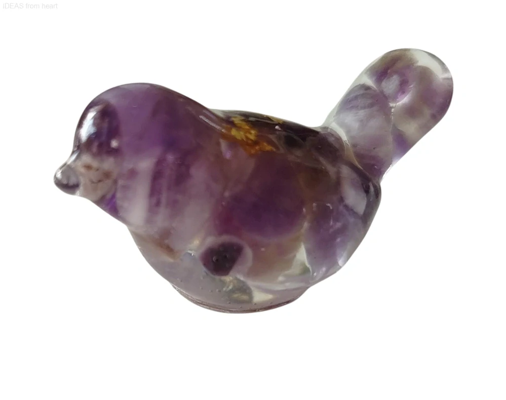  Orgonitový ptáček „Strážce intuice a vnitřního klidu“ – s ametystem