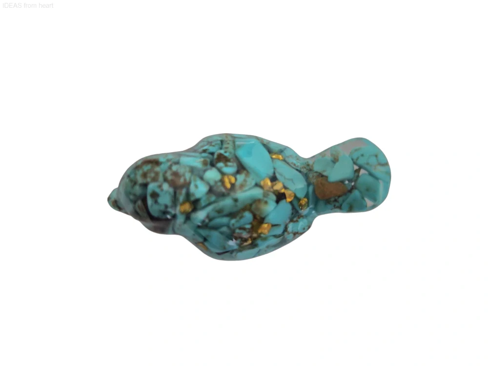 Orgonitový ptáček  "Ochrana, klid a síla komunikace" - s tyrkenitem