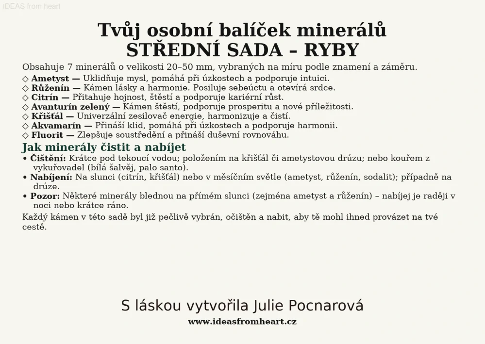 Střední sada – osobní balíček minerálů na míru