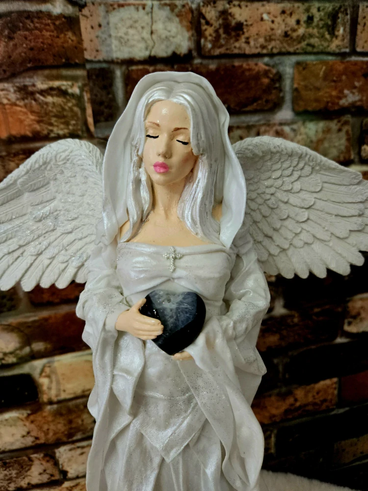 Andělka Magdalena Marie 50 cm Strážkyně rovnováhy a světla s černým pruhovaným achátem - Powertex