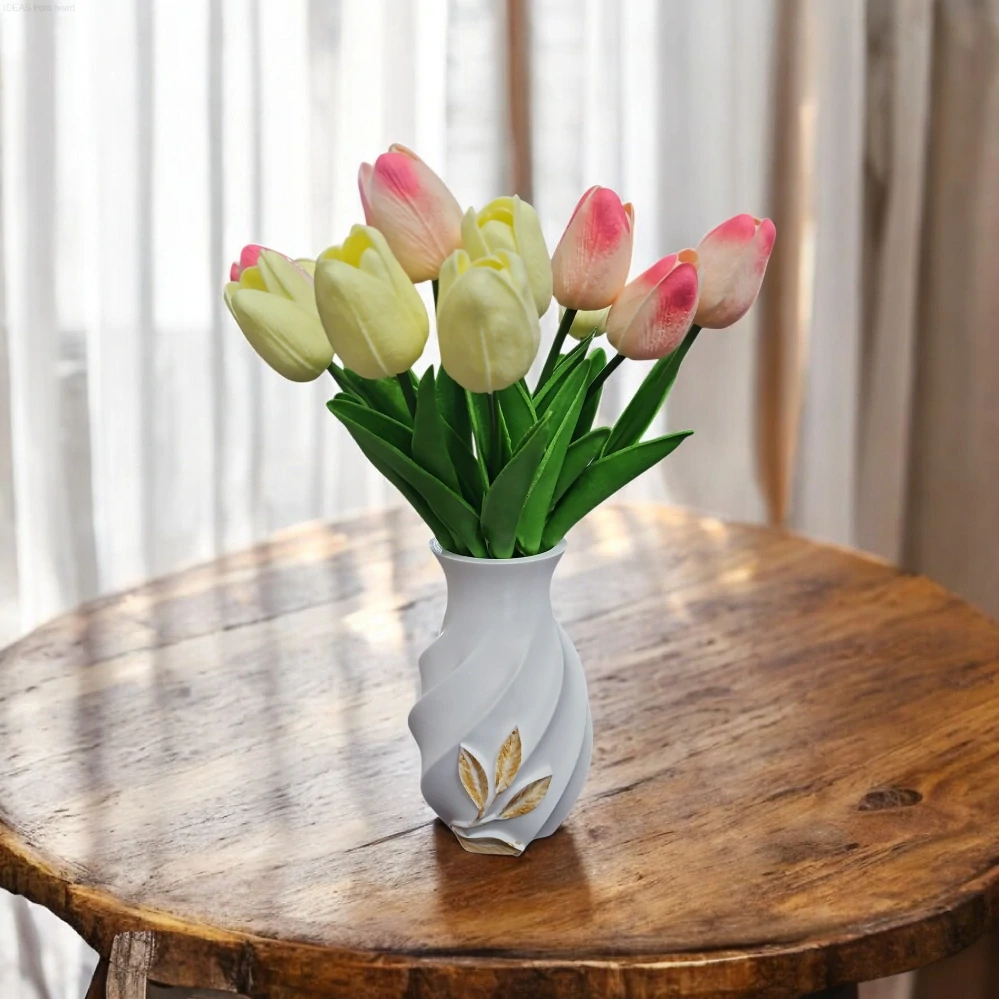 Designová váza Spirala se zlatou patinou