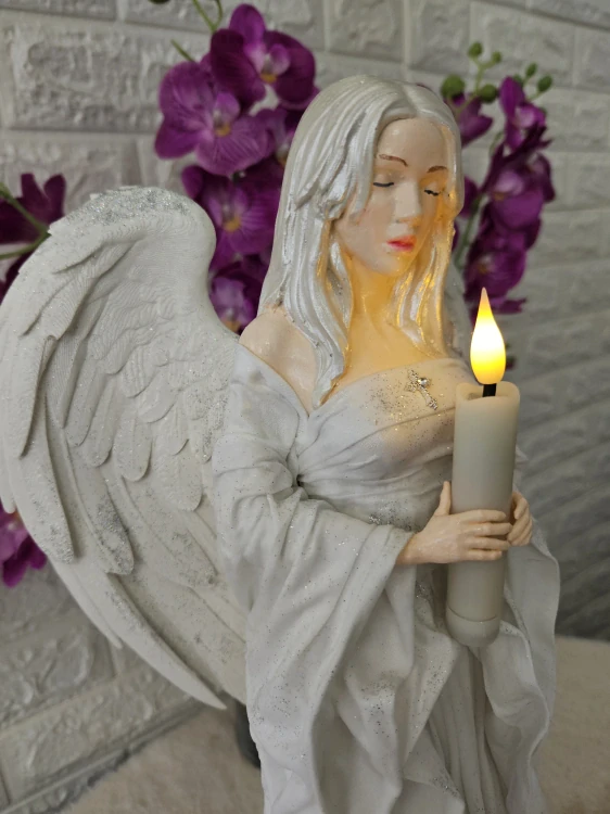 Andělka Klára 50 cm – anděl světla, dekorace do interiéru- Powertex