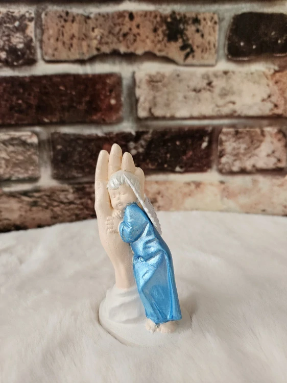 Ruka Panny Marie - modrá 11,5 cm - sádra