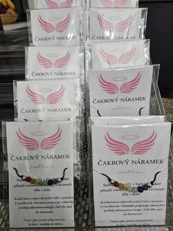 Čakrový náramek – ručně vázaný, nastavitelný