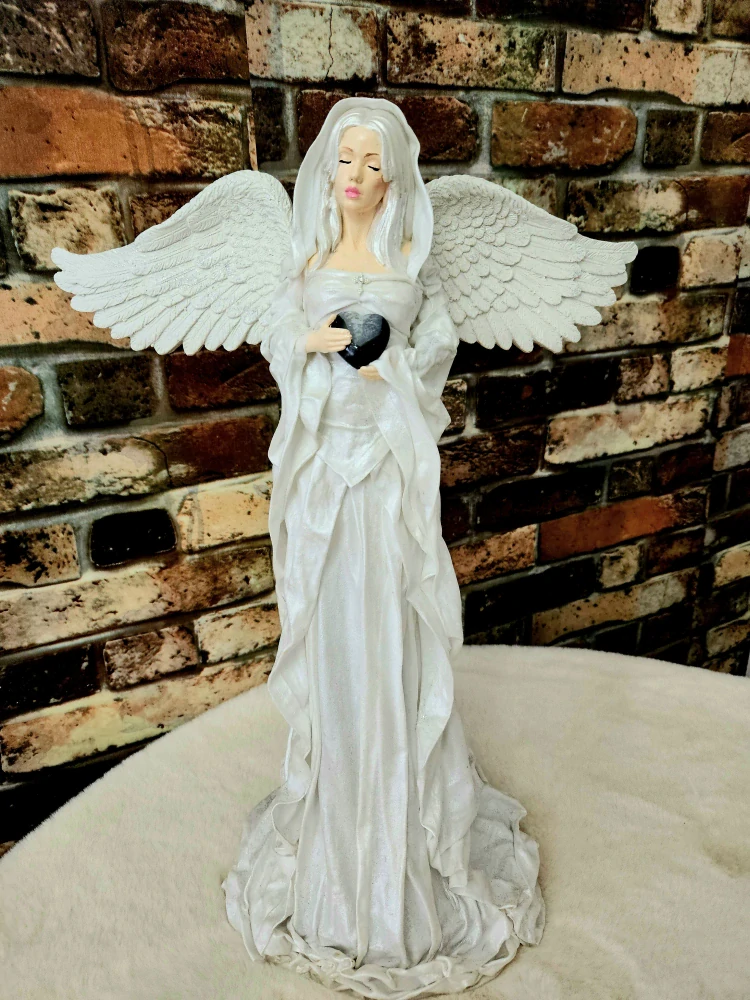 Andělka Magdalena Marie 50 cm Strážkyně rovnováhy a světla s černým pruhovaným achátem - Powertex