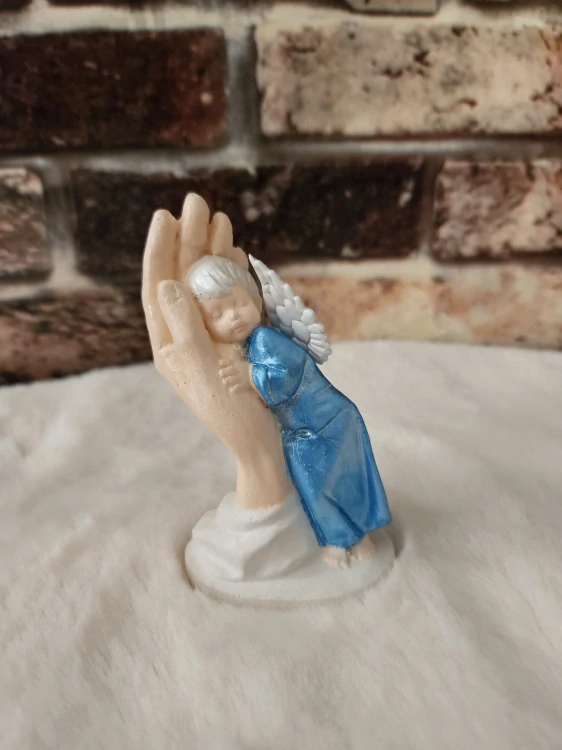 Ruka Panny Marie - modrá 11,5 cm - sádra