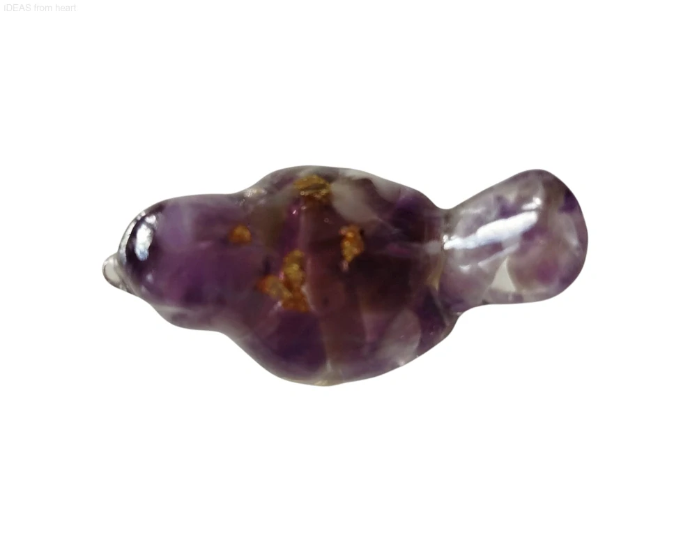  Orgonitový ptáček „Strážce intuice a vnitřního klidu“ – s ametystem