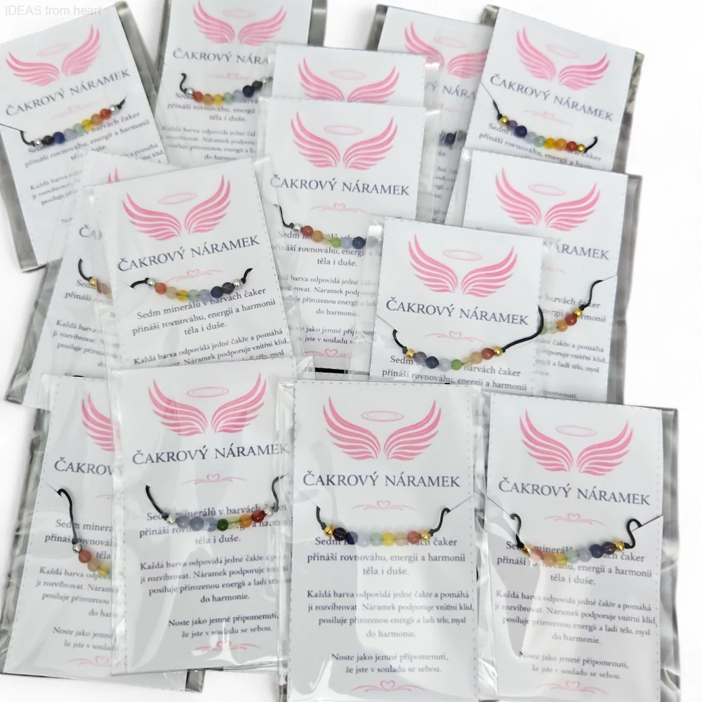 Čakrový náramek – ručně vázaný, nastavitelný