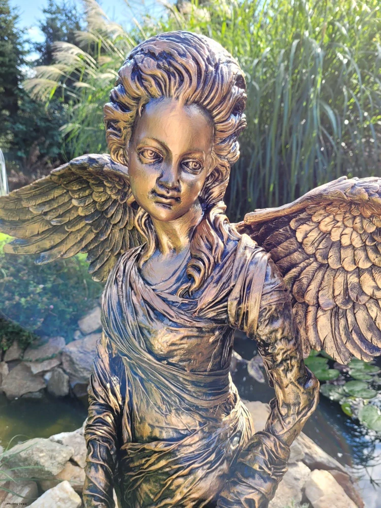 Velká Andělka 115 cm v bronzové barvě - zahradní socha  - Powertex