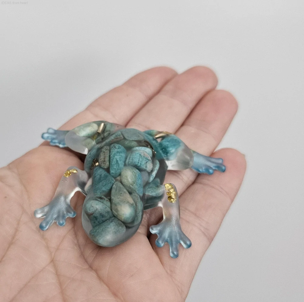  Orgonitová žabička „Hlas srdce a klidu“ – s amazonitem