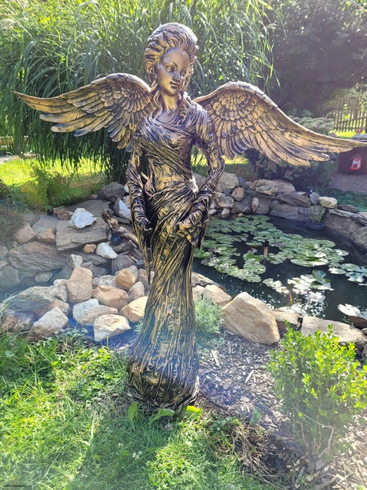 Velká Andělka 115 cm v bronzové barvě - zahradní socha  - Powertex