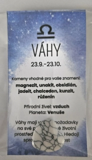 Minerál ve tvaru srdce podle znamení zvěrokruhu - Váhy - Magnezit 