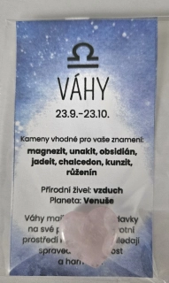 Minerál ve tvaru srdce podle znamení zvěrokruhu - Váhy - Růženín 