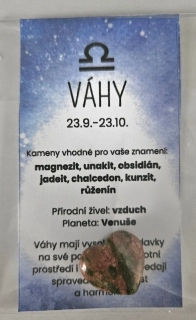 Minerál ve tvaru srdce podle znamení zvěrokruhu - Váhy - Unakit 