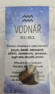 Minerál ve tvaru srdce podle znamení zvěrokruhu -  Vodnář -Tygři oko 