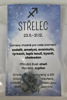 Minerál ve tvaru srdce podle znamení zvěrokruhu - Střelec - Sodalit 