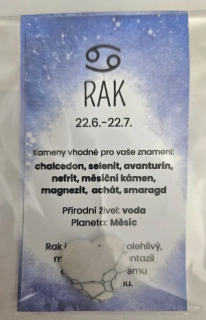 Minerál ve tvaru srdce podle znamení zvěrokruhu -Rak - Magnezit 