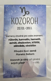 Minerál ve tvaru srdce podle znamení zvěrokruhu -  Kozoroh - Růženín 