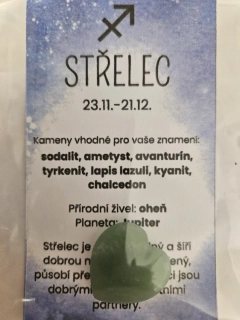 Minerál ve tvaru srdce podle znamení zvěrokruhu - Střelec - Avanturín