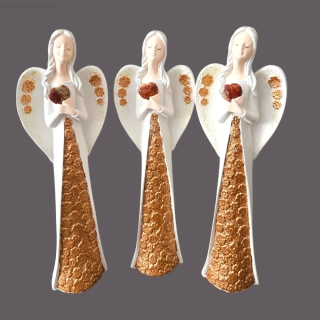 Sádrová Andělka s Minerálem -  ACHÁT 