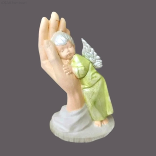 Ruka Panny Marie - zelená 11,5 cm - sádra