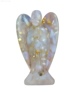 Orgonitový Anděl s Křišťálem aurou a Opalitem 7 cm