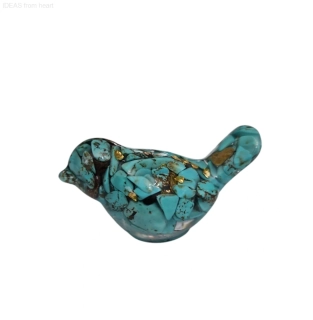 Orgonitový ptáček  "Ochrana, klid a síla komunikace" - s tyrkenitem