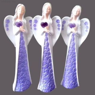 Sádrová Andělka s Minerálem - AMETYST 