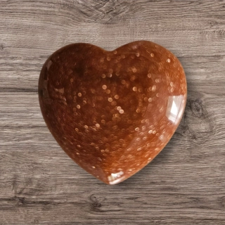 Srdce Avanturín zlatý 30x30 mm v praktickém pytlíčku 