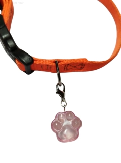 Orgonitový přívěsek na obojek – psí tlapka s růženínem (2 cm)