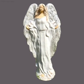 Andělka Gloria  strážkyně světla - 42 cm - bílá perleť - sádra