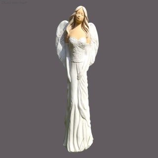 Andělka Sandra symbol elegance  v perleťových šatech  42 cm - sádra