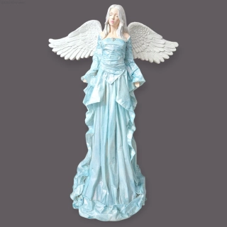 Andělka Miriel – stojící andělka v modrých šatech cca 50 cm - Powertex