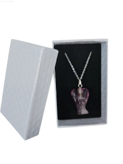 Náhrdelník anděl z fluoritu – chirurgická ocel