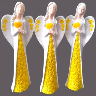 Sádrová Andělka s Minerálem - CITRÍN